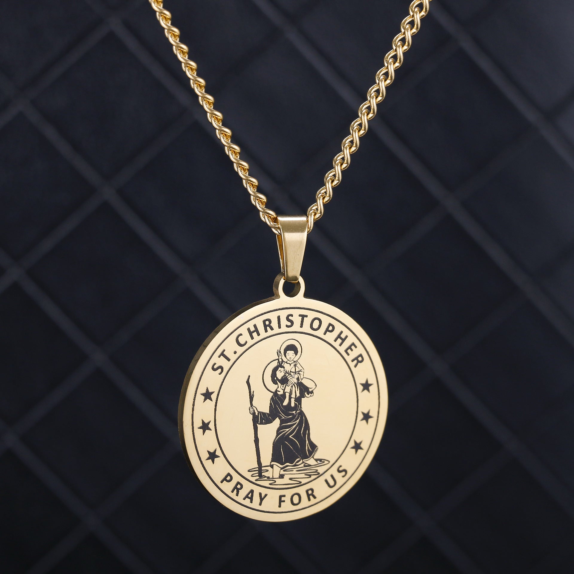Wholesale St. Christopher Stainless Steel Travel Amulet High-end Niche Necklaces