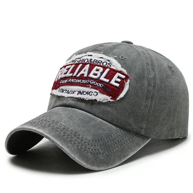 Wholesale Versatile student washed distressed curved brim lettered baseball cap