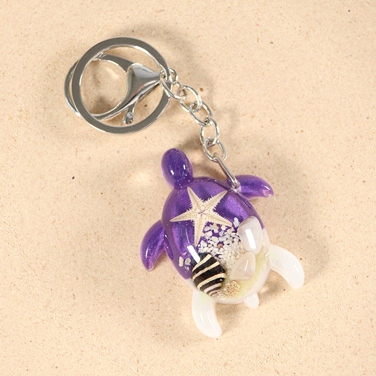 Wholesale 6pcs Resin Glue Starfish Turtle Shape Keychain