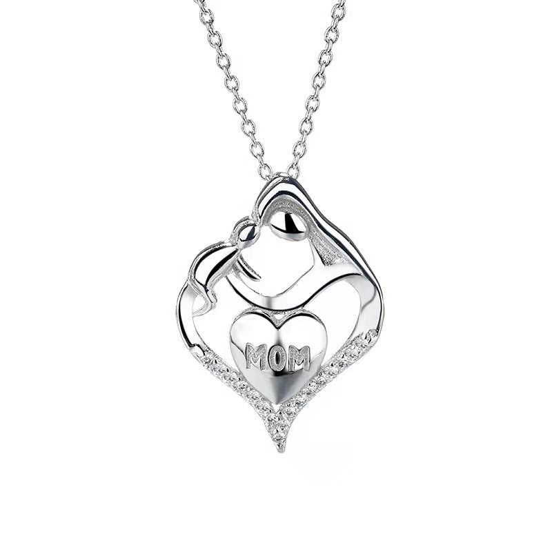 Wholesale Mother-Child Pendant Mother' s Day Gift Heart-Shaped Necklace