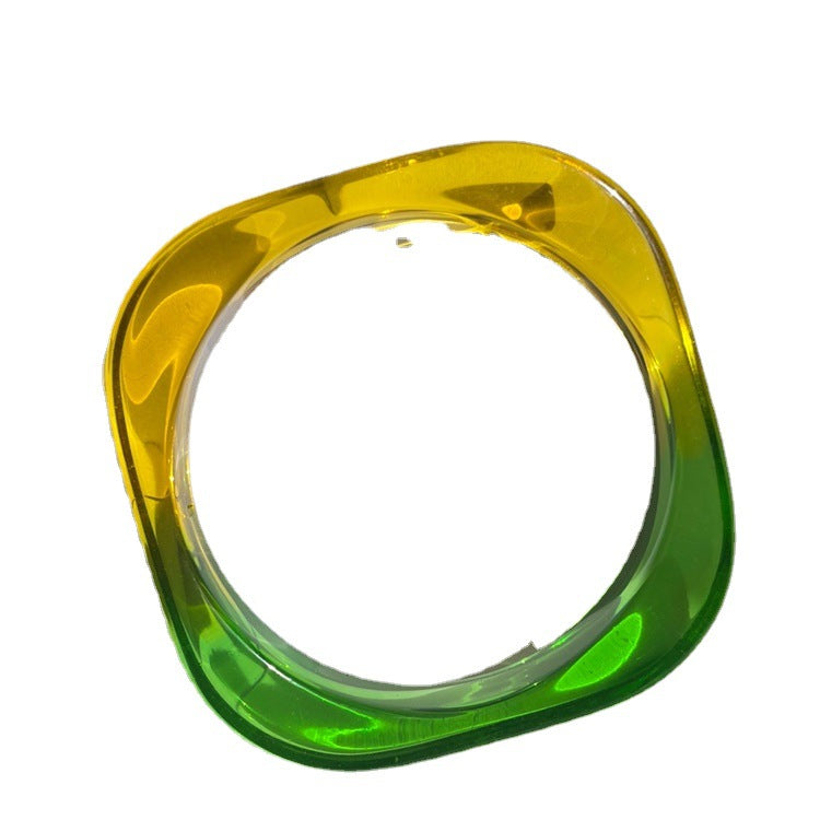 Wholesale Gradient transparent acrylic shaped resin square bracelet