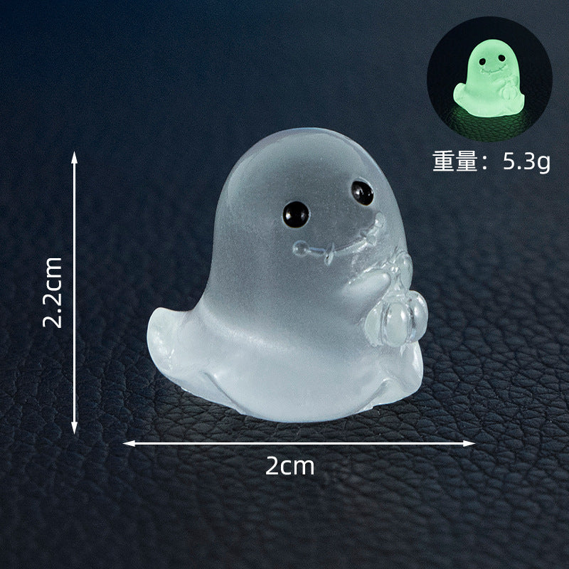 Wholesale Resin  Luminous Ghost Pumpkin Desktop Figurine Decoration for Gift Resale