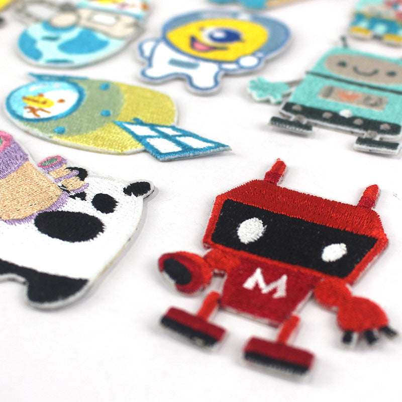Wholesale Modern Astronaut Planet Embroidered Patch Self Adhesive Cloth Decorative Patch For Clothing Shoes And Bags Fashion Accessory