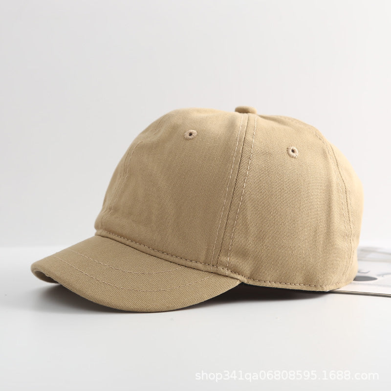 Wholesale Short Brim Retro Solid Color Baseball Cap Soft Top Cap