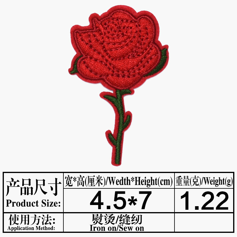 Wholesale Twill Flower Embroidery Patches DIY Sewing Craft Supply For Clothing Decoration