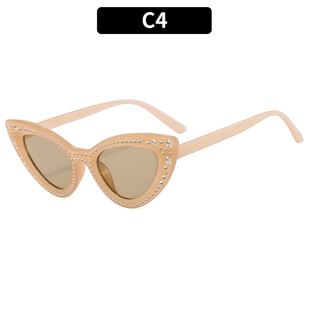 Wholesale Cat Eye Diamond PC Sunglasses