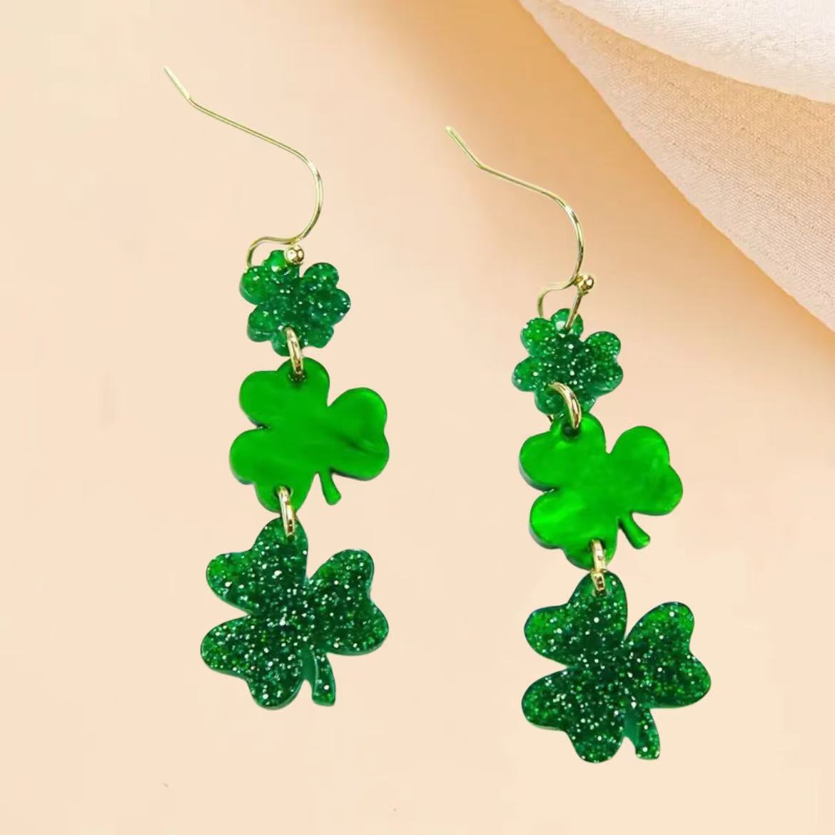 Wholesale 10pcs Vintage four-leaf clover earrings