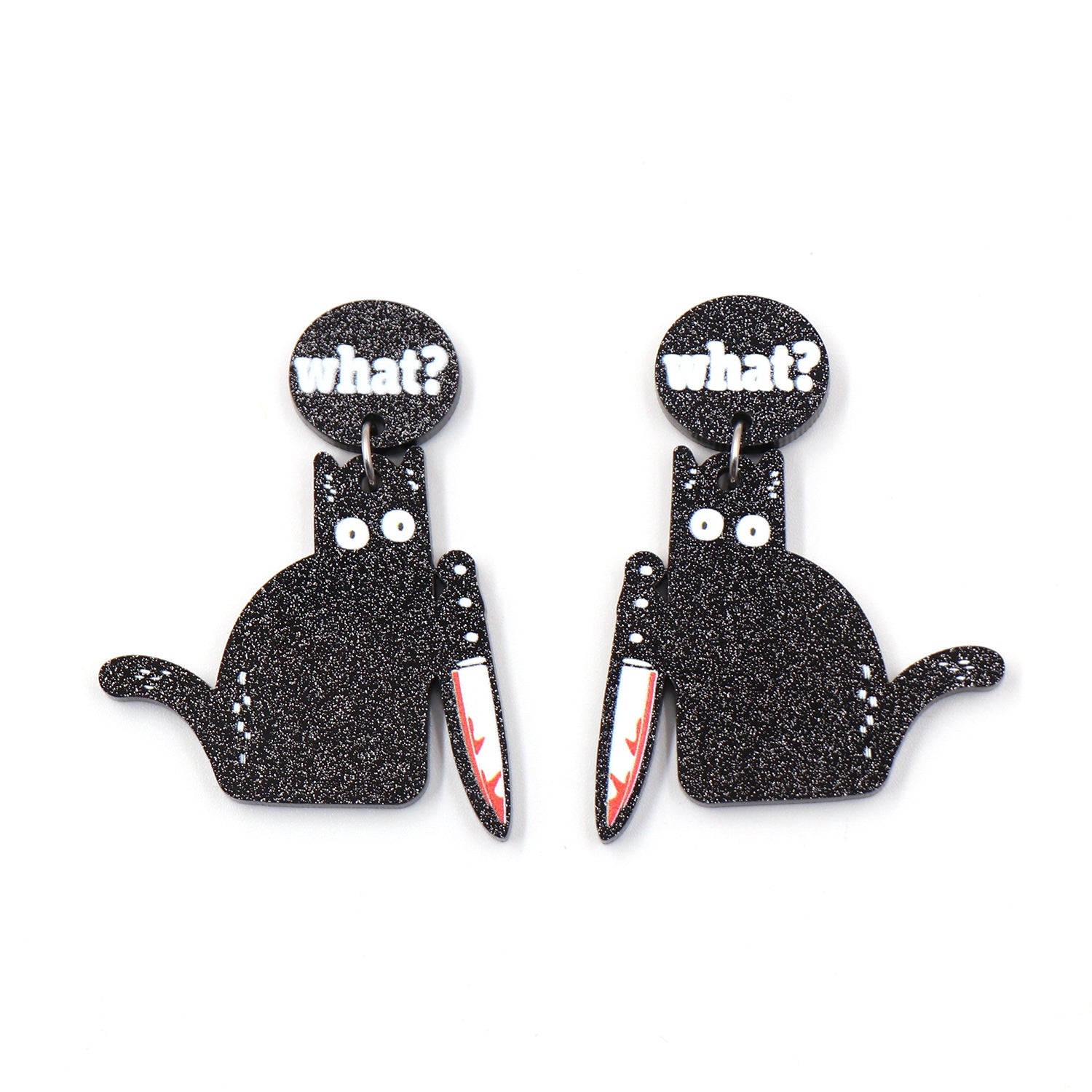 Wholesale 5pairs/pack Black Cat Halloween Acrylic Earrings