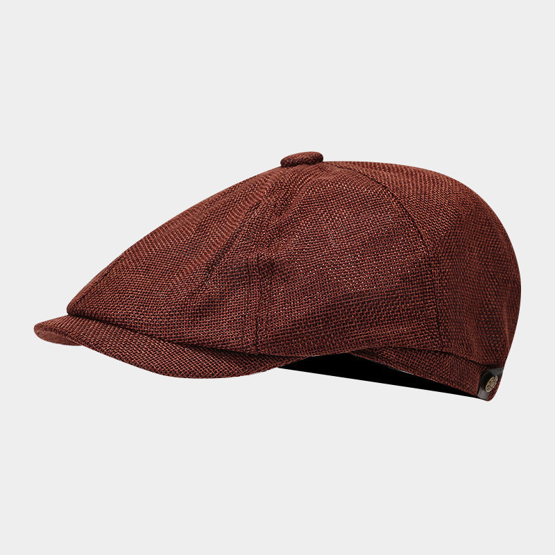 Wholesale Thin Breathable Imitation Linen British Retro Casual Short Brim Cap