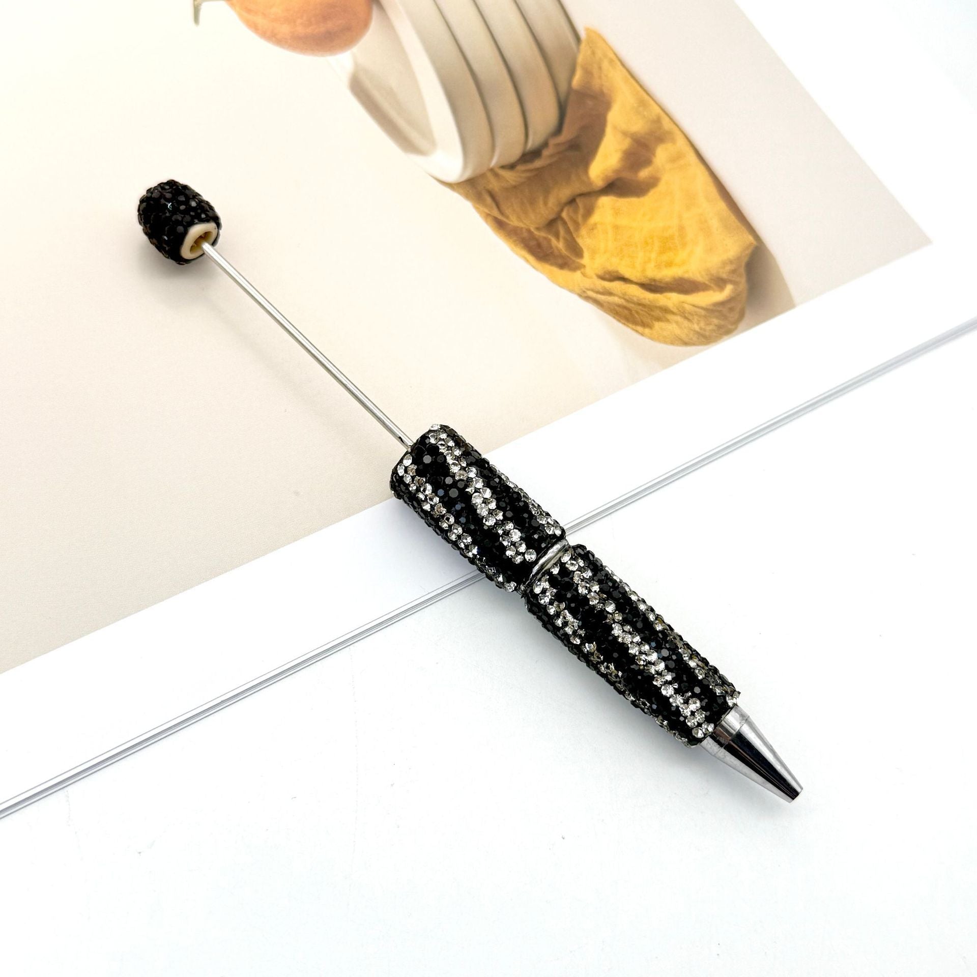 Wholesale Zebra Stripe Pattern Fully Encrusted with Rhinestones Fancy Beadable Pens