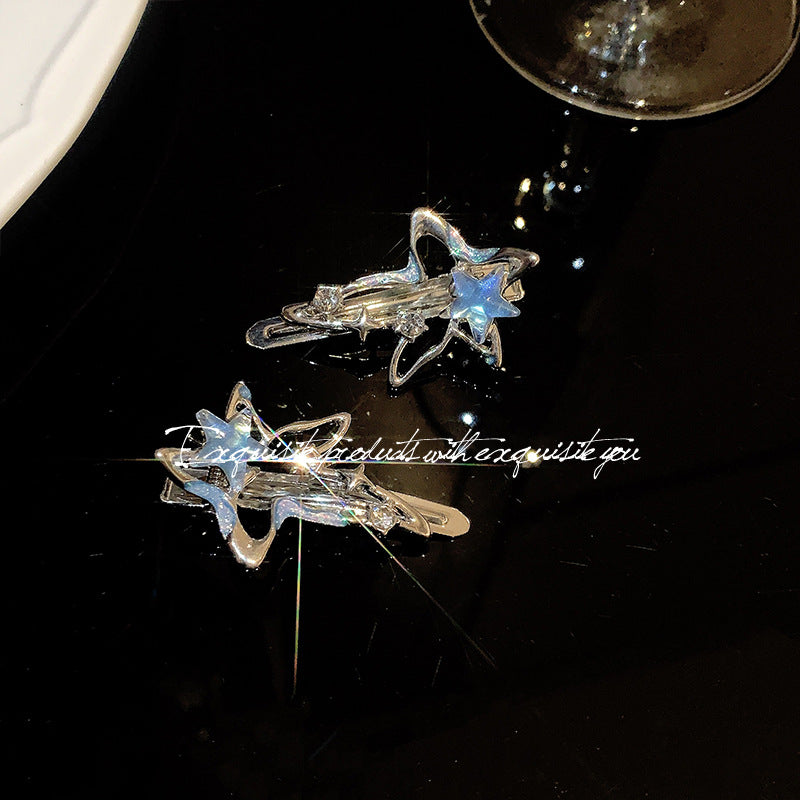 Wholesale Blue Star Hair Clip Side Bangs Clip