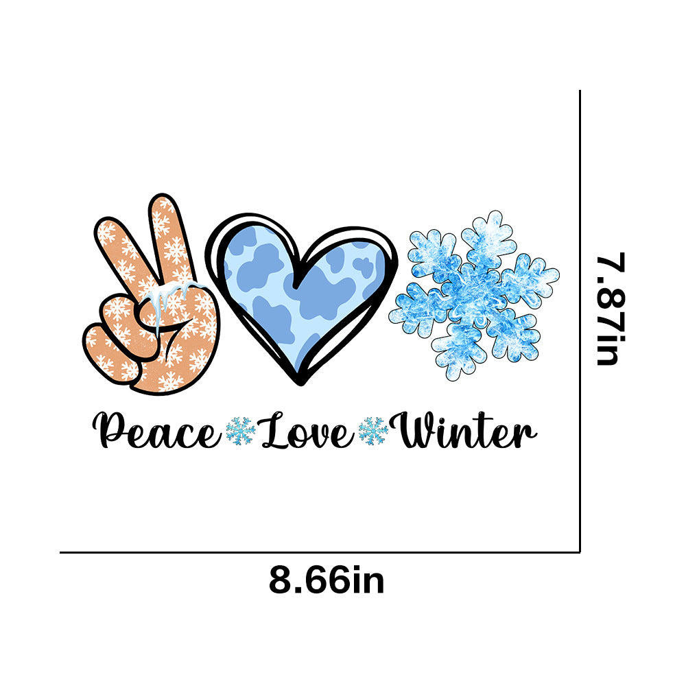 Wholesale 10pcs/pack Winter snowflake white ink heat transfer sticker for clothing  UV DTF ready-to-use transfer stickers