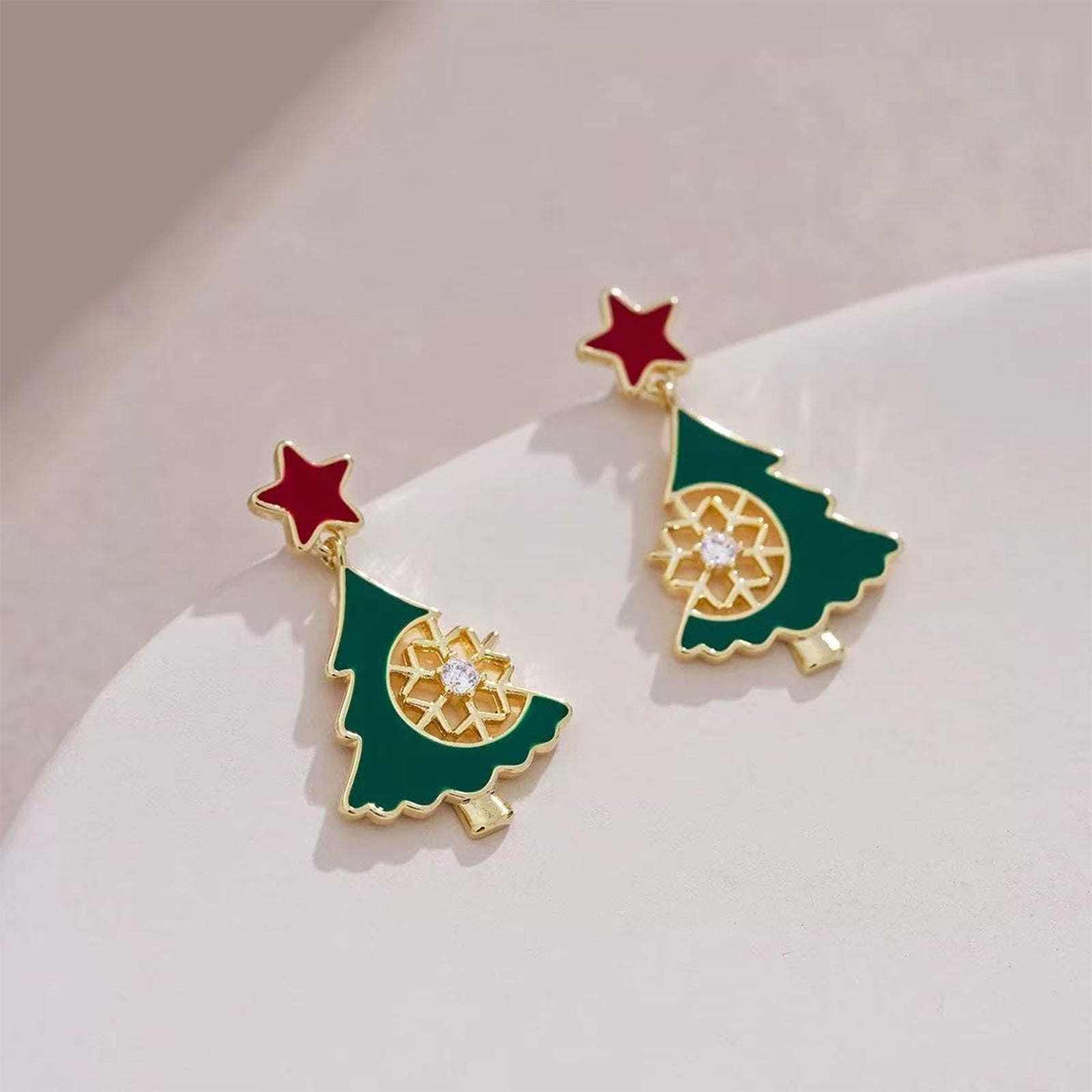 Wholesale Christmas Series Asymmetrical Earrings