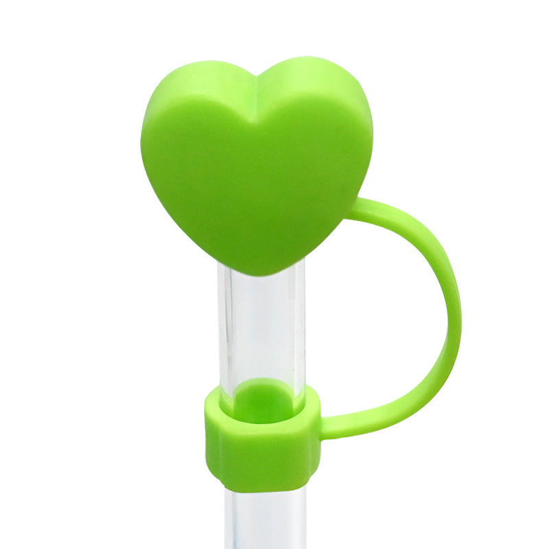 Wholesale Random 100pcs 3D color love 10MM dust plug straw accessories