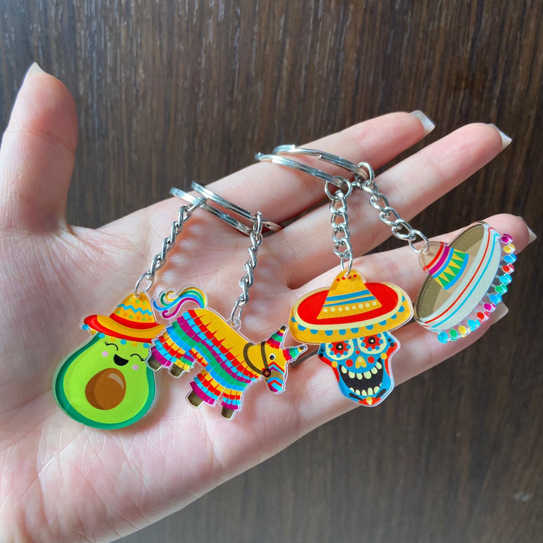 Wholesale Colorful Cartoon Acrylic Carnival Party Keychain Pendant Bag Charm Boutique Resale