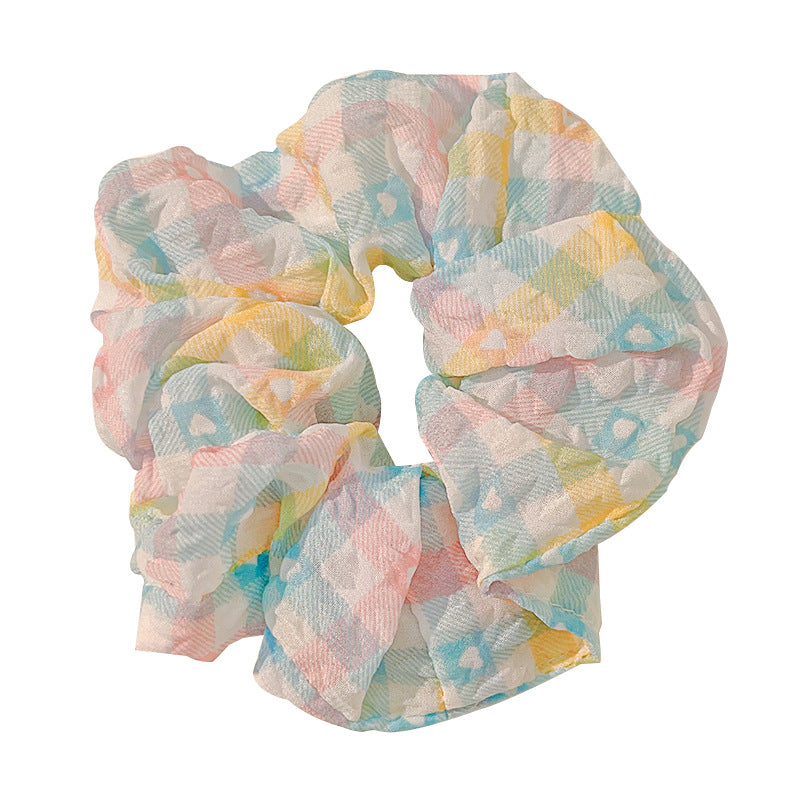 Wholesale Fabric Plaid Large Intestine Hair Tie