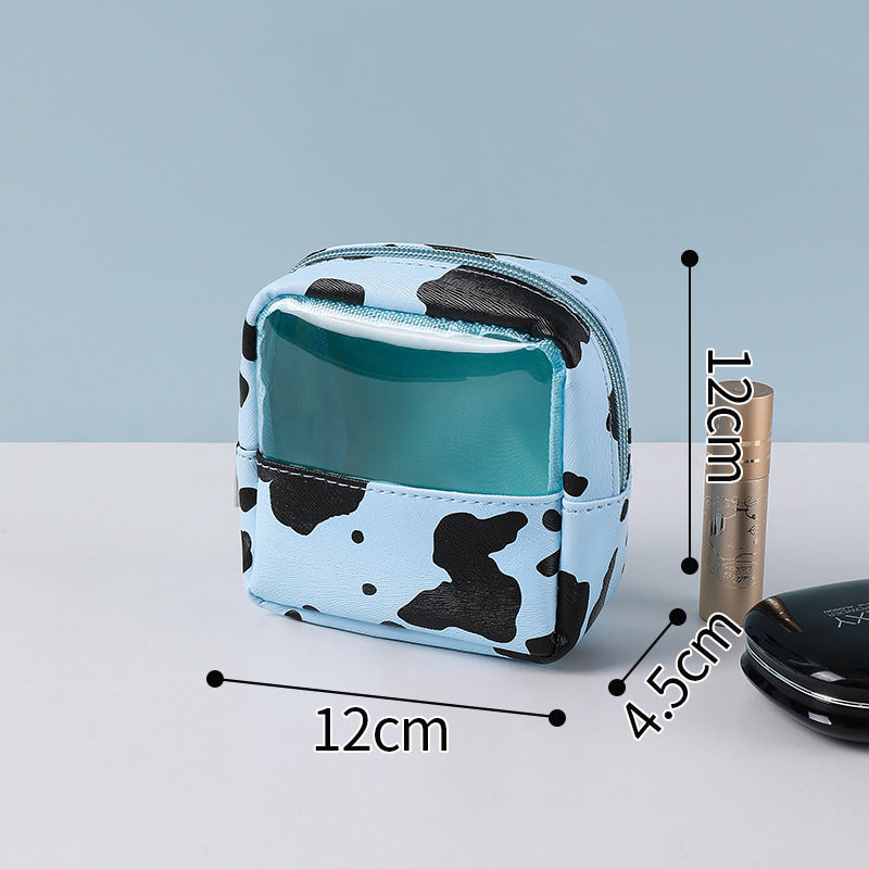 Wholesale Cow Pattern Cosmetic Bag Portable Travel PU Storage Bag Waterproof Storage Bag