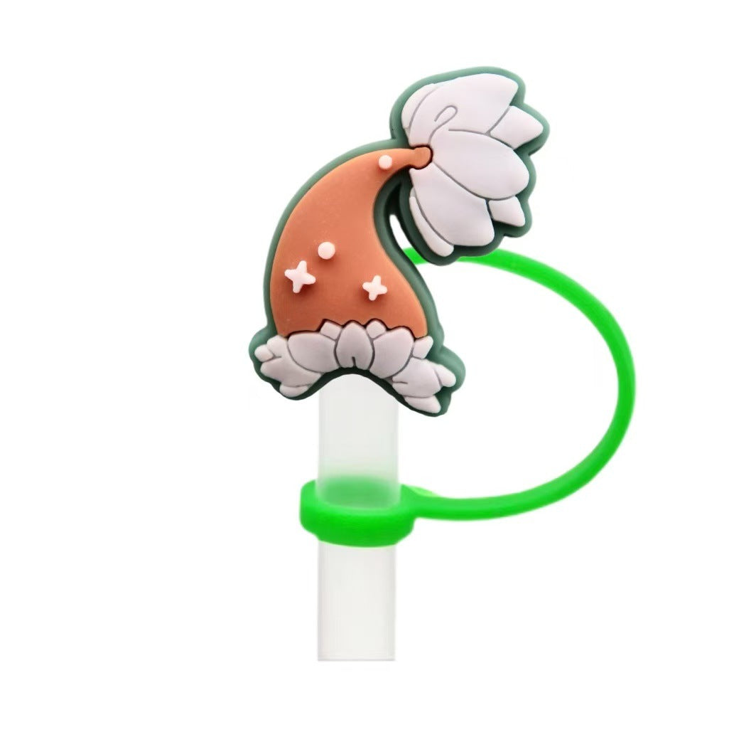 Wholesale 10pcs Cute Mermaid Cartoon Silicone Straw Cap