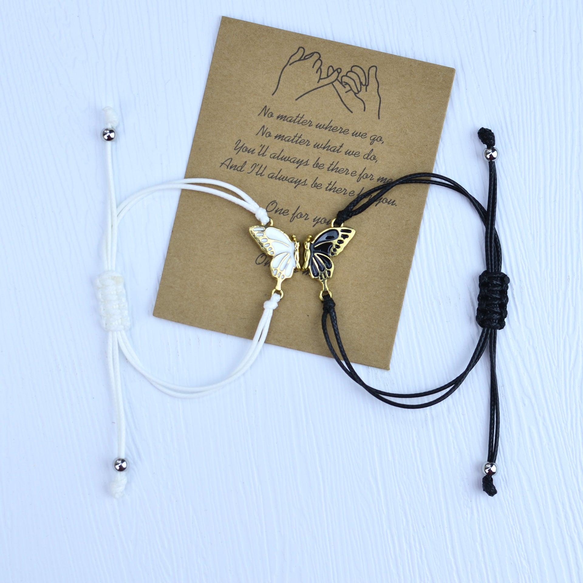 Wholesale Colorful butterfly hand woven adjustable bracelet