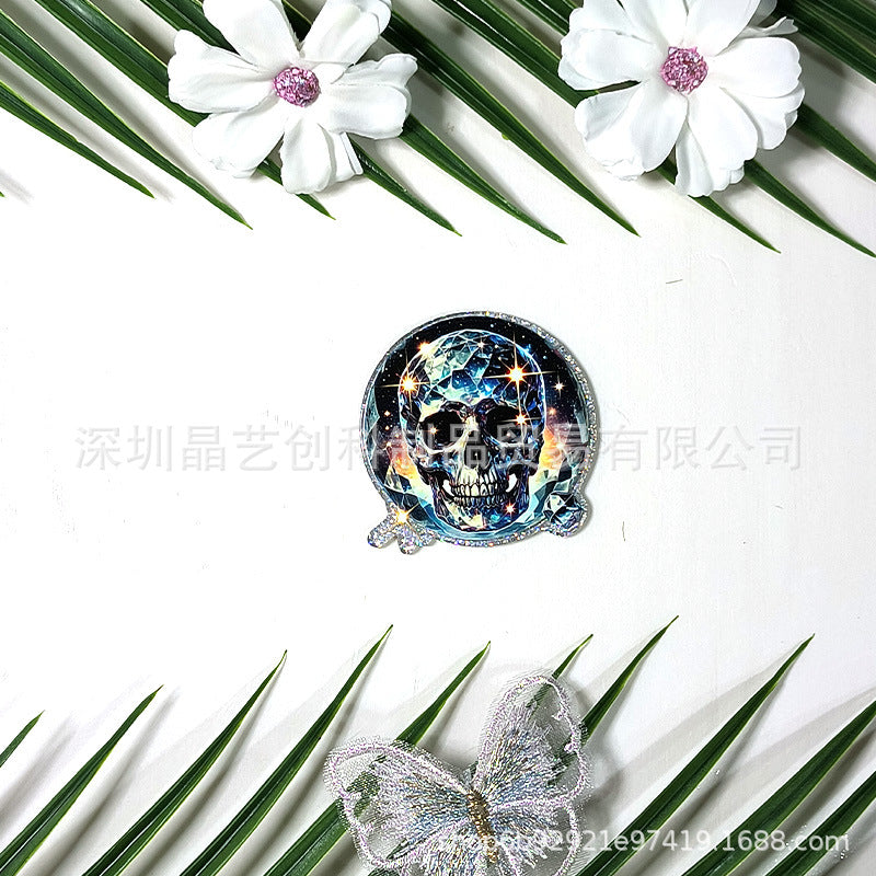 Wholesale 10 pcs/pack Sequin Halloween Skull Acrylic DIY Accessories