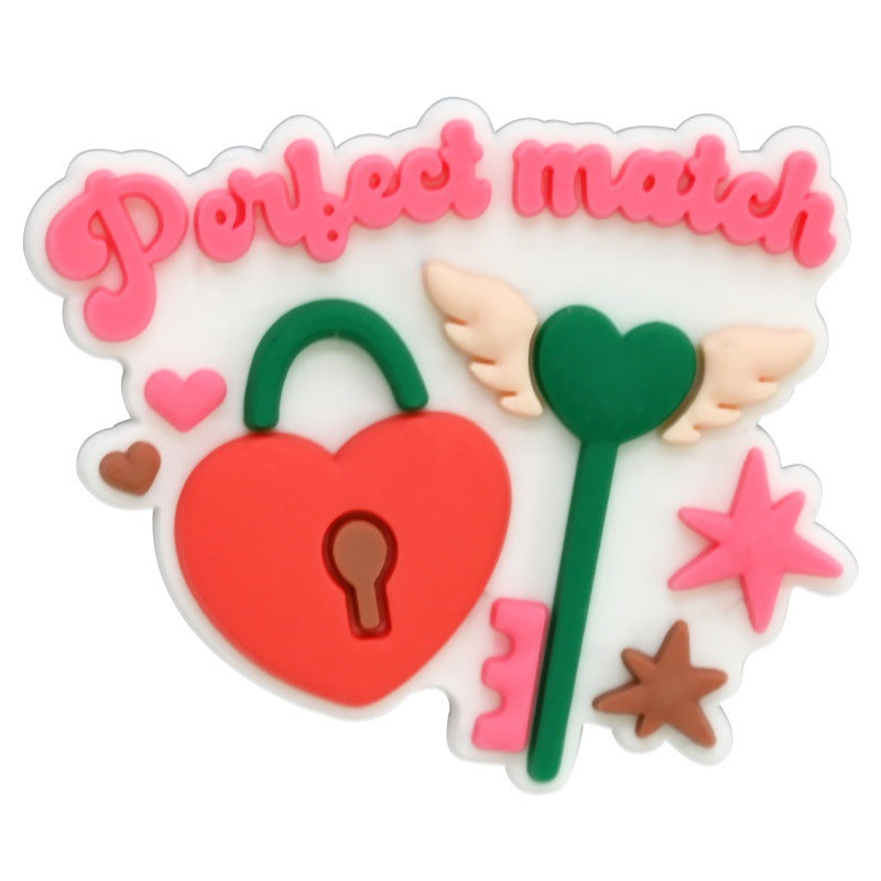 Wholesale Random 100pcs Valentine' s Day series diverse cartoon Croc Charms