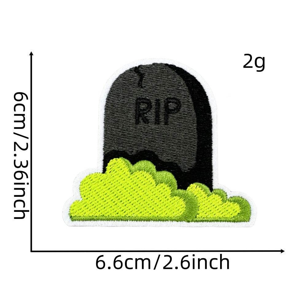 Wholesale Polyester Iron On Embroidered Patches  Pumpkin Ghost Black Series Home Decor Accent