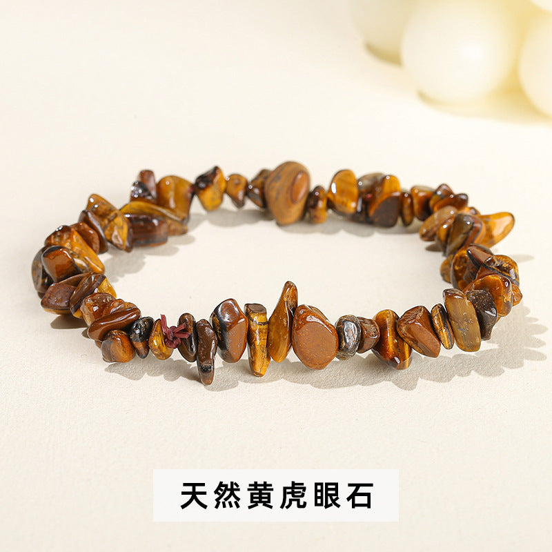 Wholesale natural crystal agate colorful gravel elastic bracelet