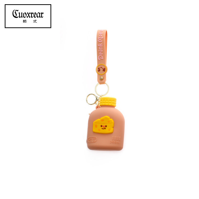 Wholesale Kettle Shape Mini Coin Purse Silica gel Keychain