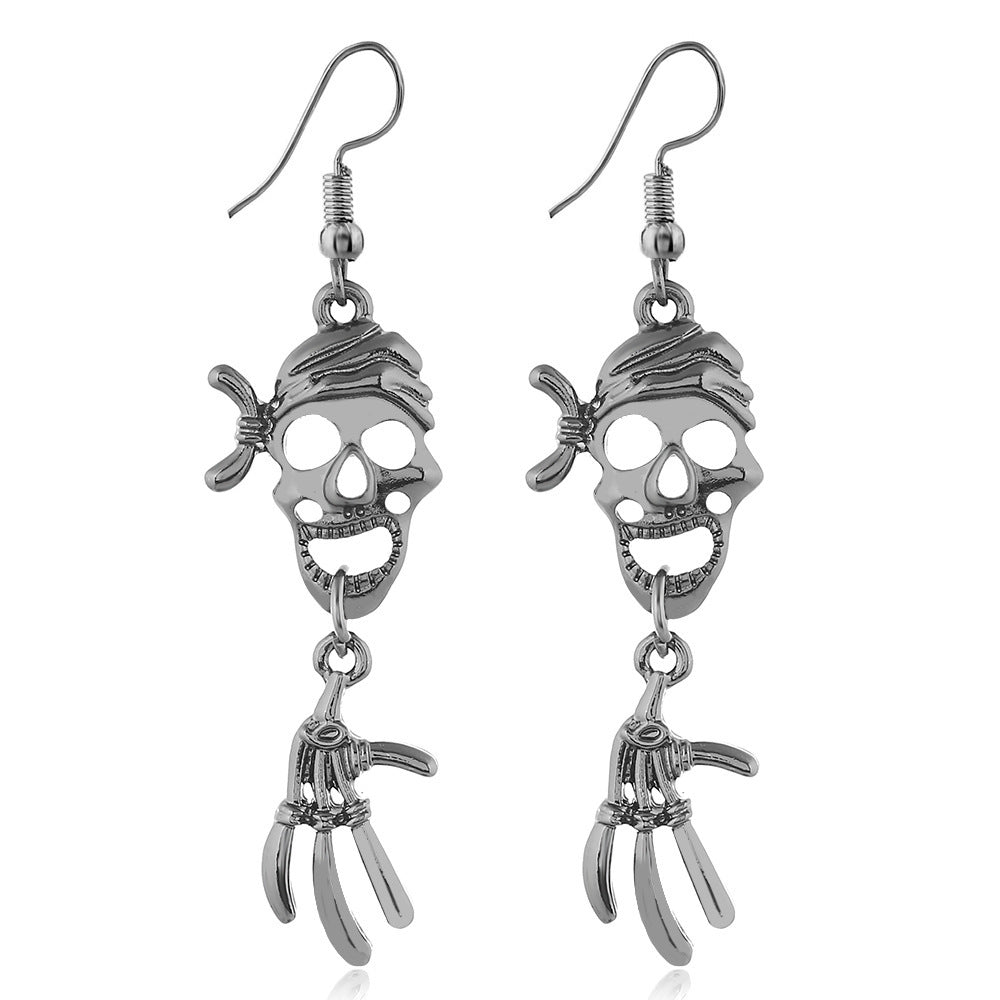 Wholesale Halloween Horror Funny Skull Spider Earrings