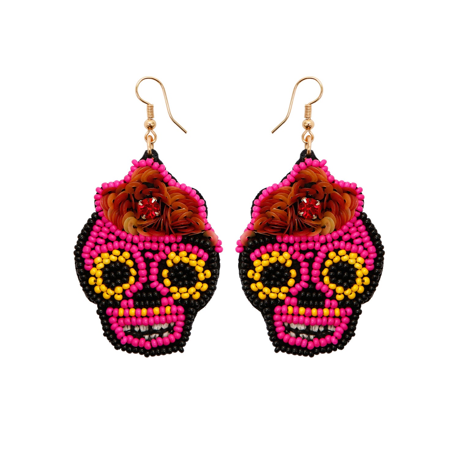 Wholesale DIY Hand-woven Beaded Skull Null Earrings