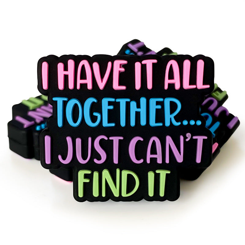 Wholesale 10pcs Colorful and fun English short sentences Focal Beads