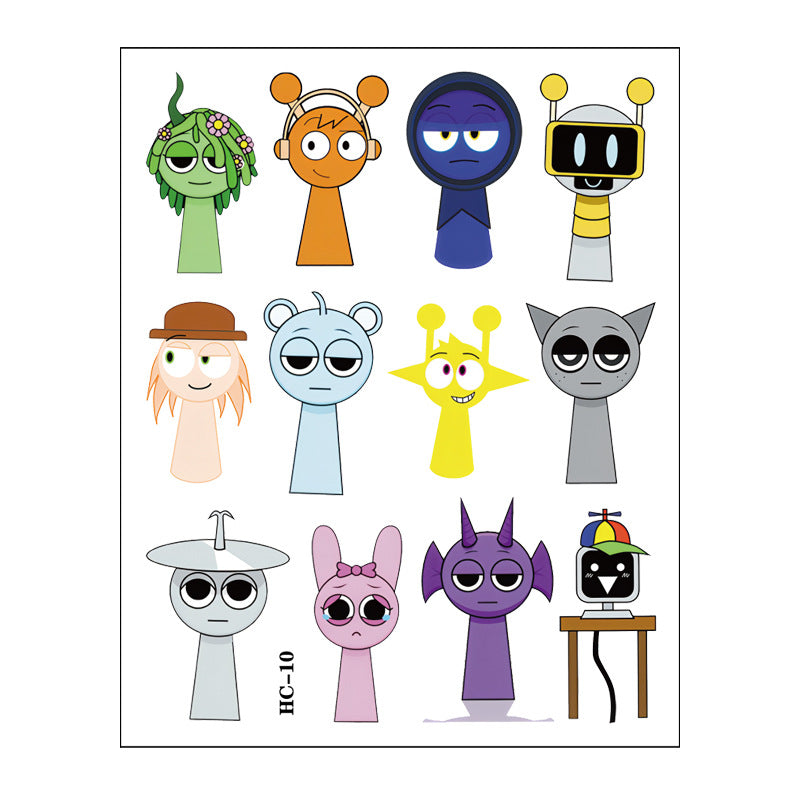 Wholesale Rhythm Box Music Game Tattoo Sticker Cartoon