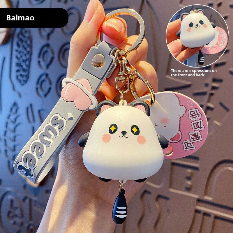 Wholesale Cute Cat Trendy Car Panda Keychains Couple Schoolbag Pendant