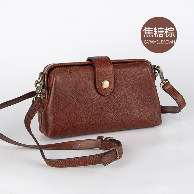 Wholesale Vintage top layer cowhide leather bag small shoulder bag