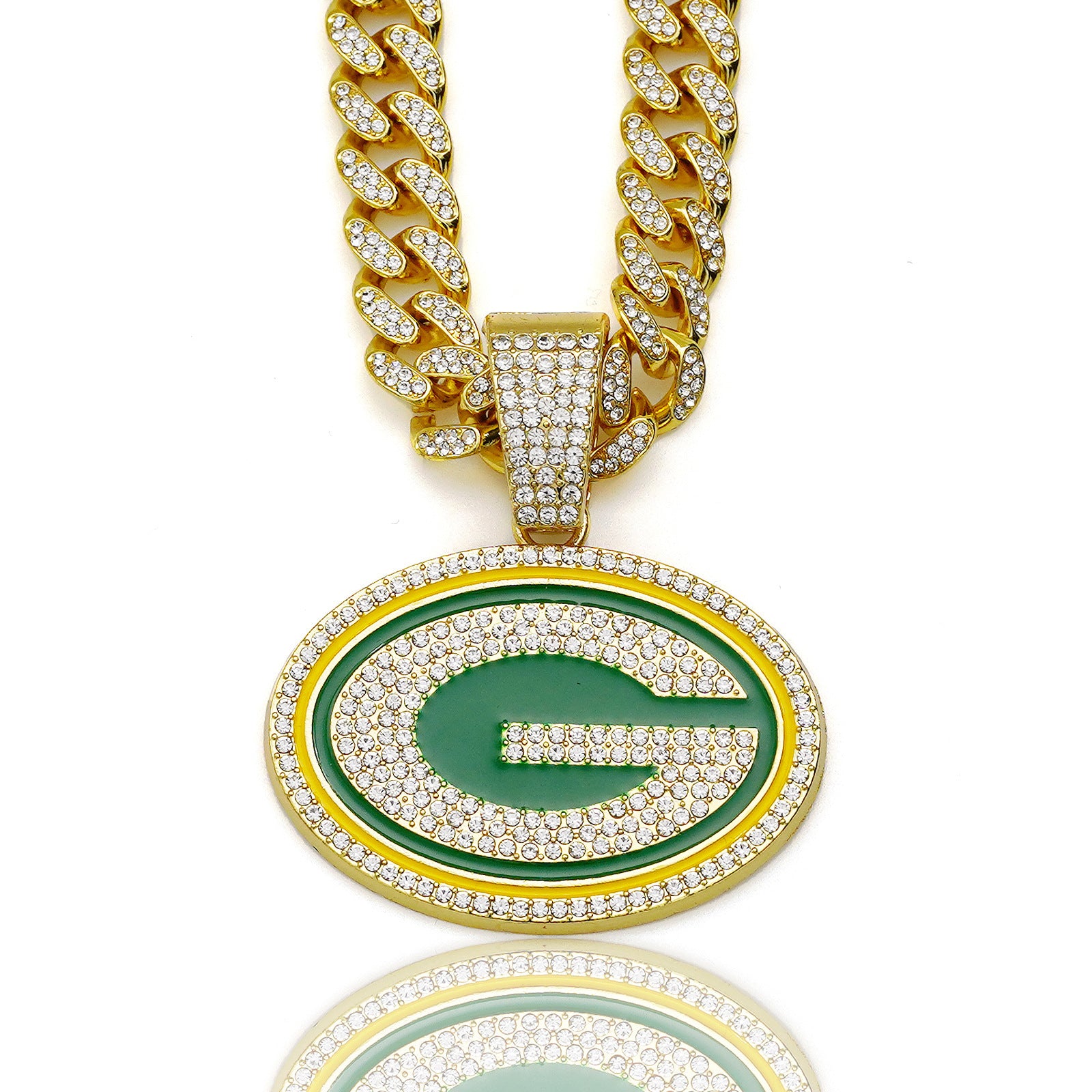 Wholesale drip oil team necklace hip hop full diamond Cuban chain