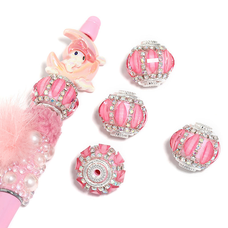 Wholesale 10pcs Princess Rhinestone Chain Lantern Drill Ball Bead Heavy Industry diy Moe Beaded Pen Mobile Phone Chain Accessories Material