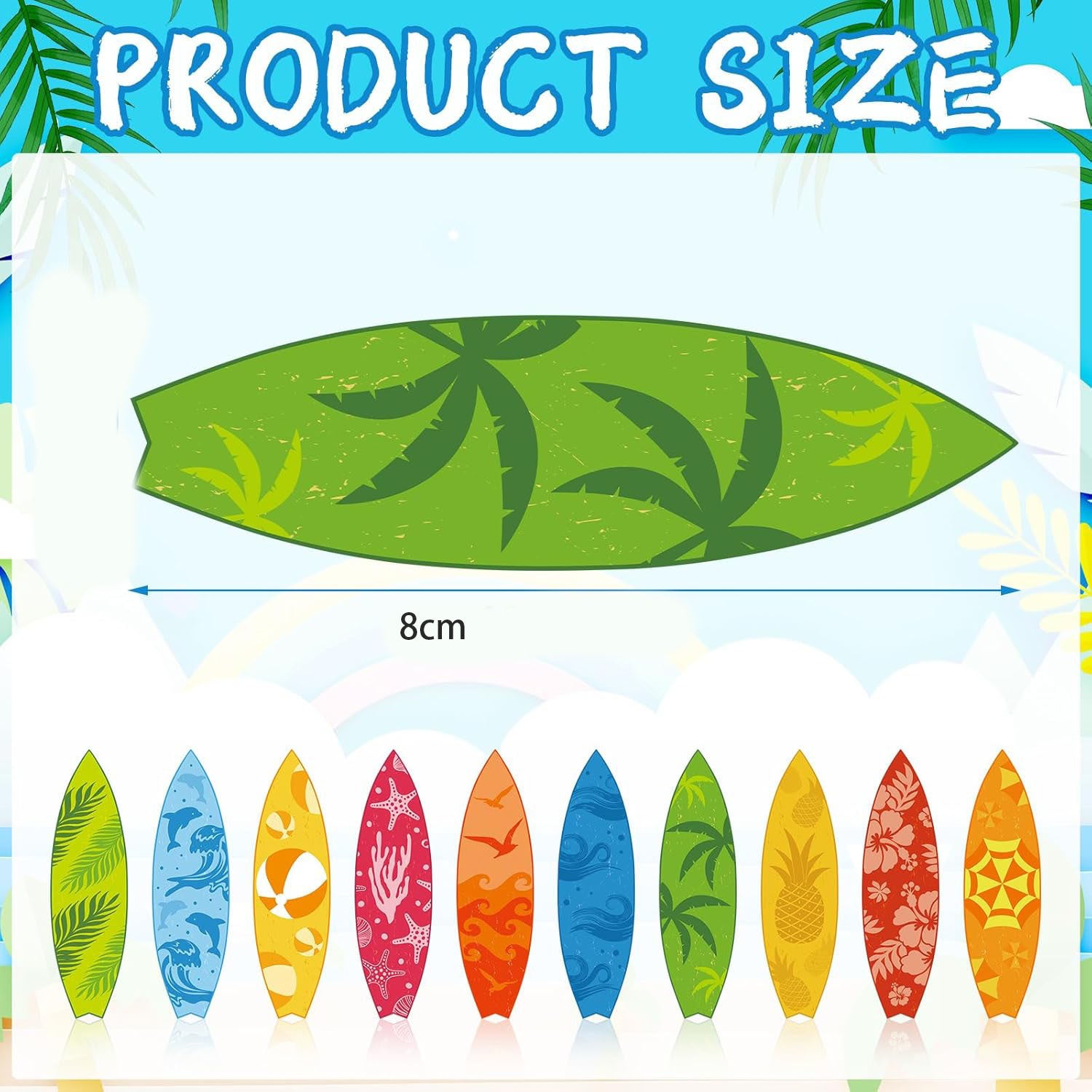 Wholesale 15 Sets Summer Surfboard Beach Sign Hollow Paper Wall Decoration Hawaiian Party Supplies Tropical Bar Sign Pendant