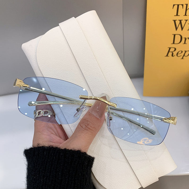 Wholesale Retro leopard head sunglasses frameless sunglasses