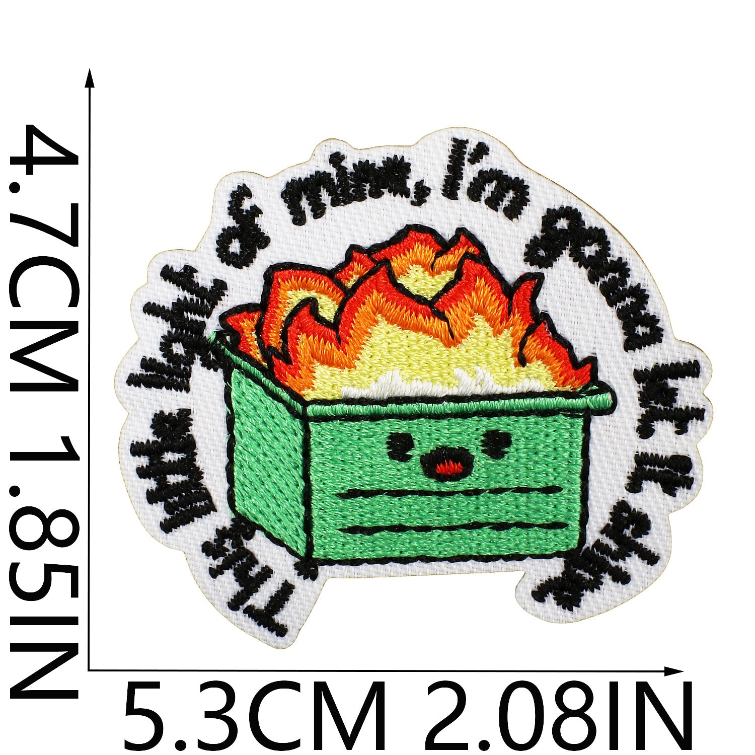 Wholesale Embroidered Polyester Patch Cartoon Box Flame English Letters Clothing Decorative Accent