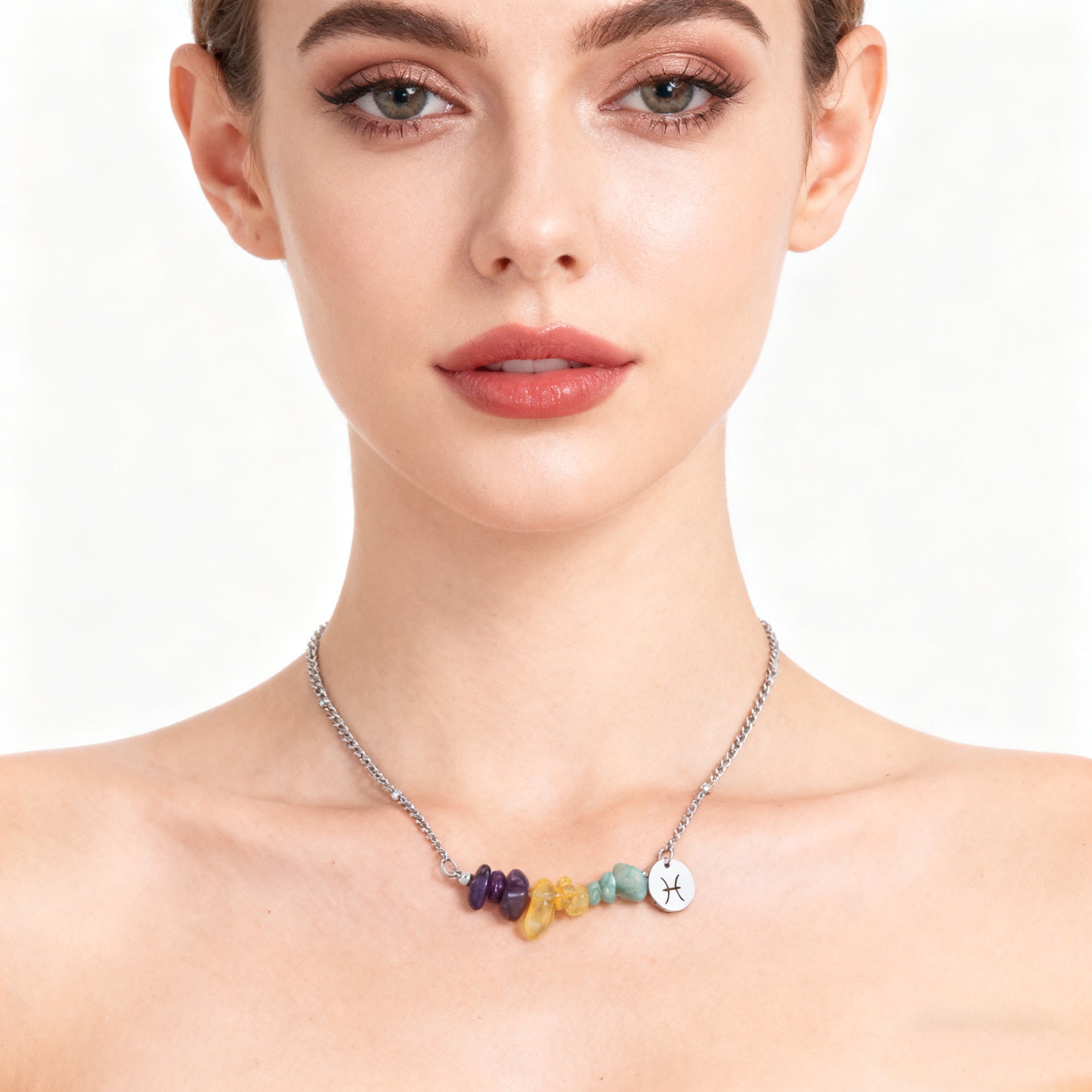 Wholesale Twelve Contion Gravel Combination Necklace