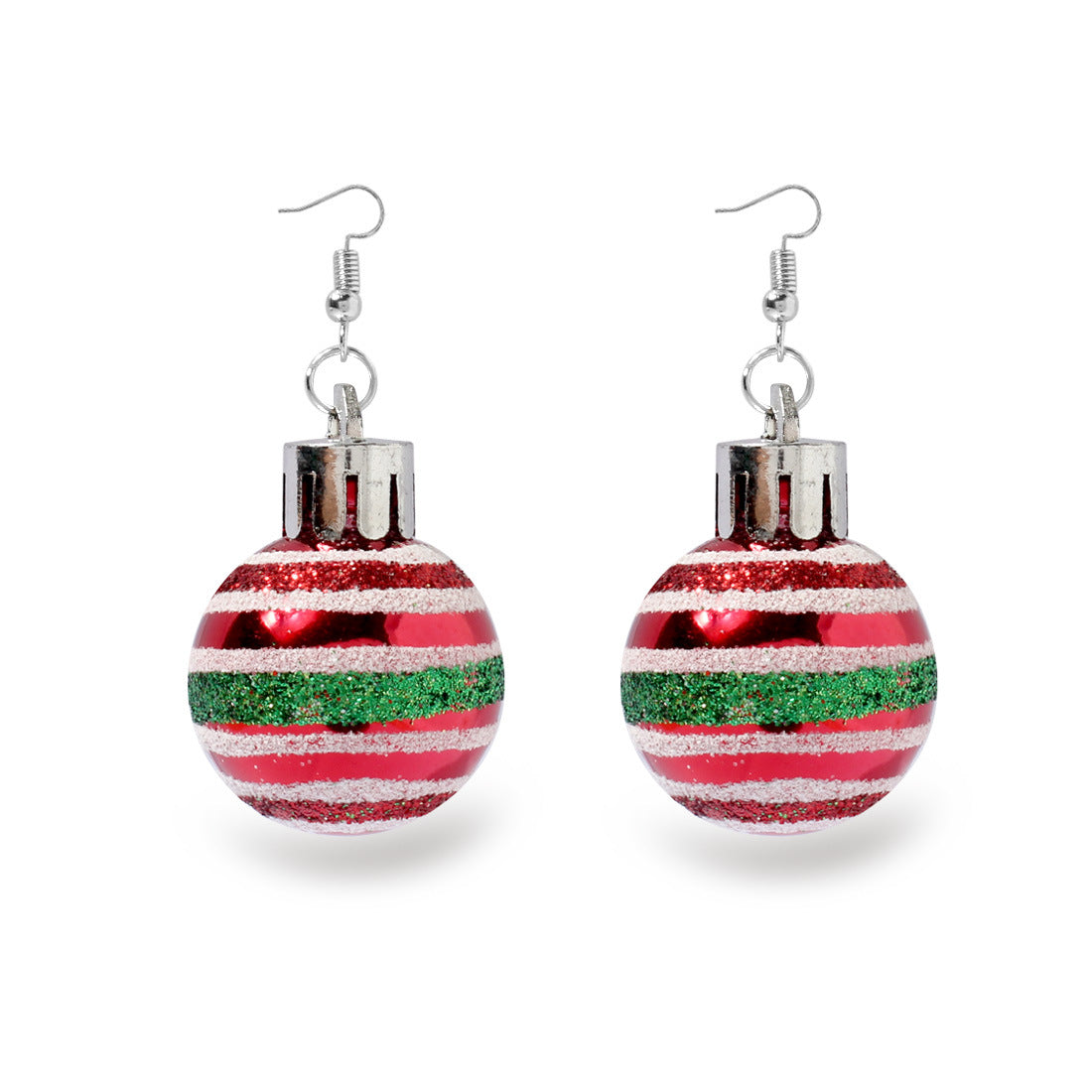 Wholesale Christmas Glitter Electroplated Ball Earrings