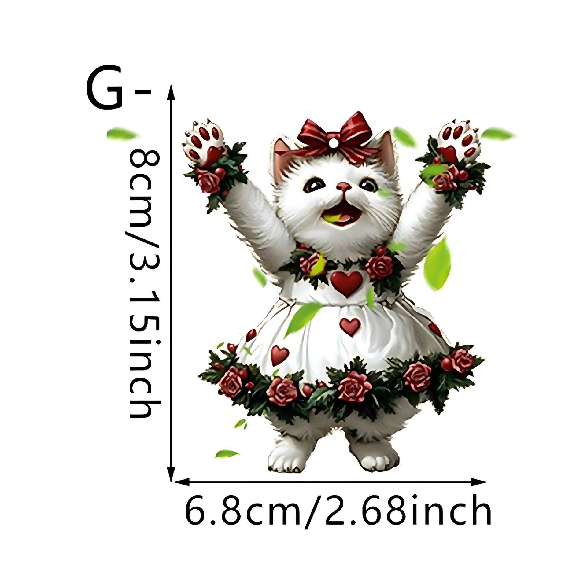 Wholesale Valentine' s Day Rose Kitten Acrylic Car Decoration