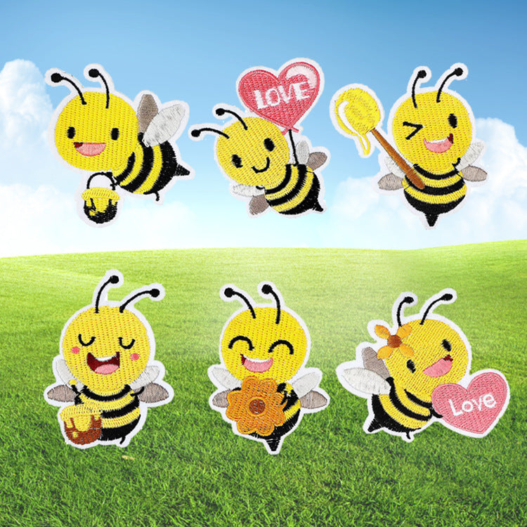 Wholesale ABS Cute Bee Sunflower Felt Fabric Badge Scroll Retractable Keychain