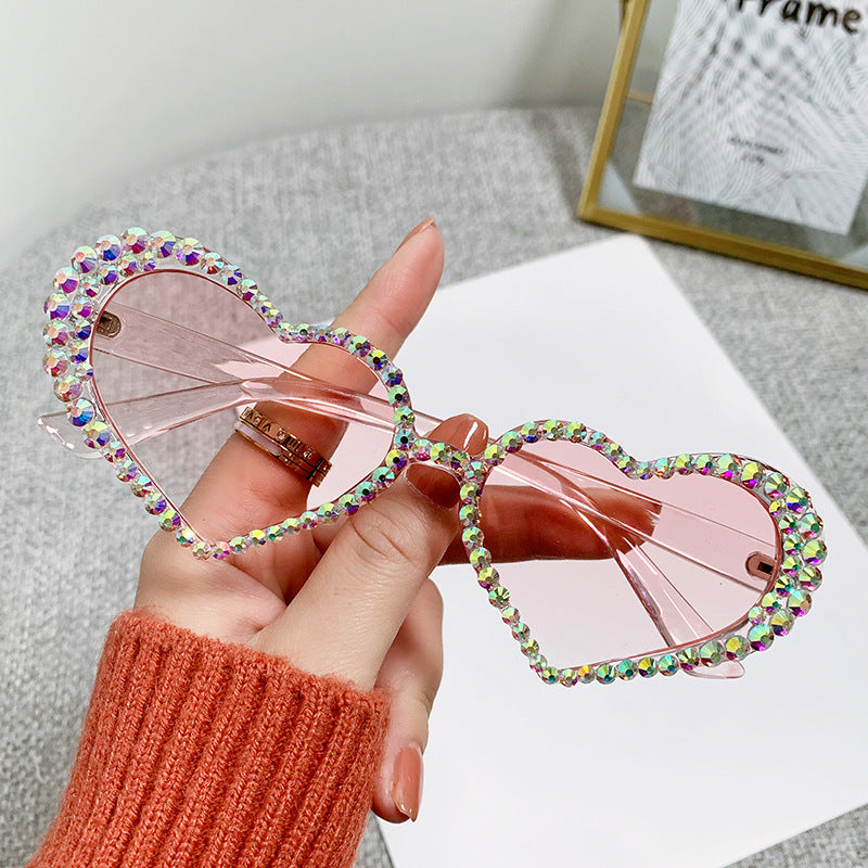 Wholesale Rhinestone Love PC Sunglasses