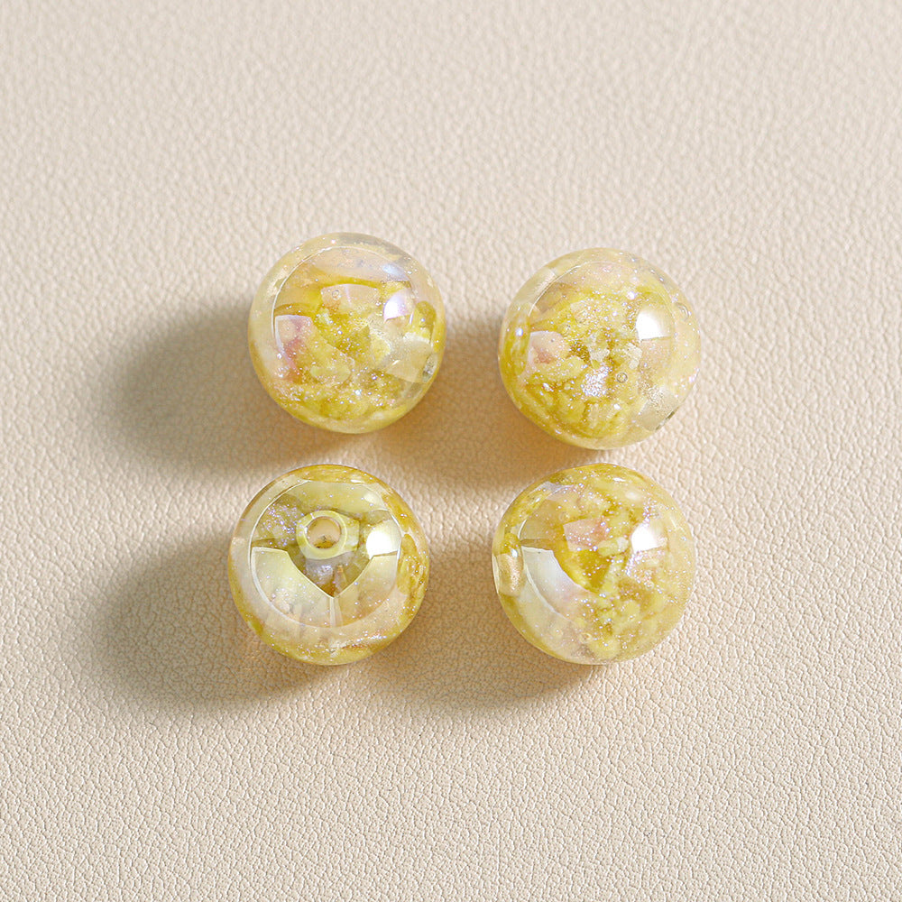 Wholesale 20pcs Luminous colored glass brocade Acrylic Beads