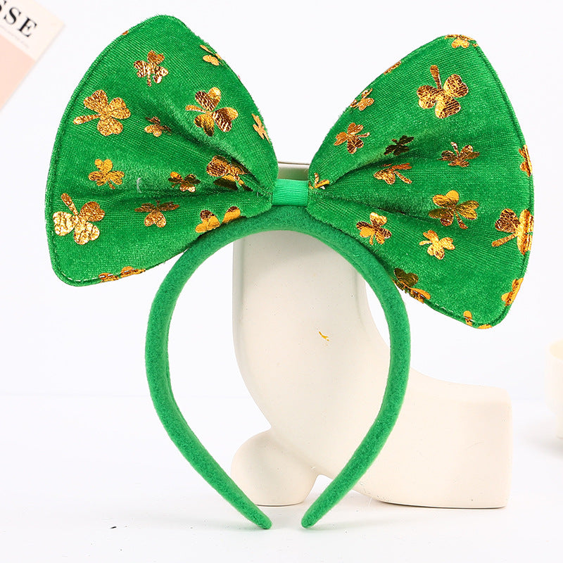 Wholesale St.  Patrick' s Day Green Clover Hat Headband