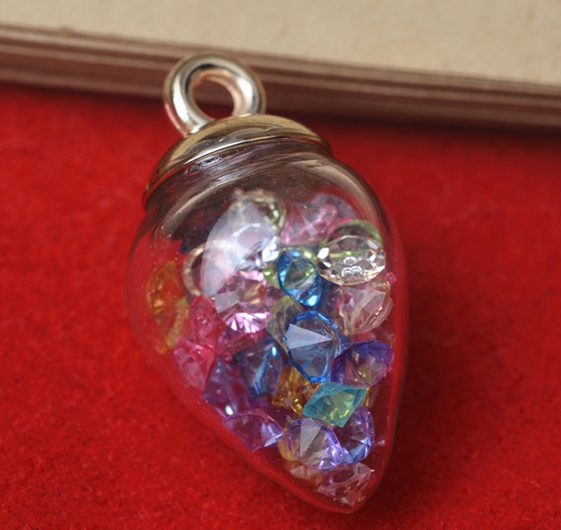 Wholesale 20pcs Alloy Glass Acrylic Small Ball Pendant DIY Handmade Jewelry Bulk Accessories Earring Accessories Key Case Pendant