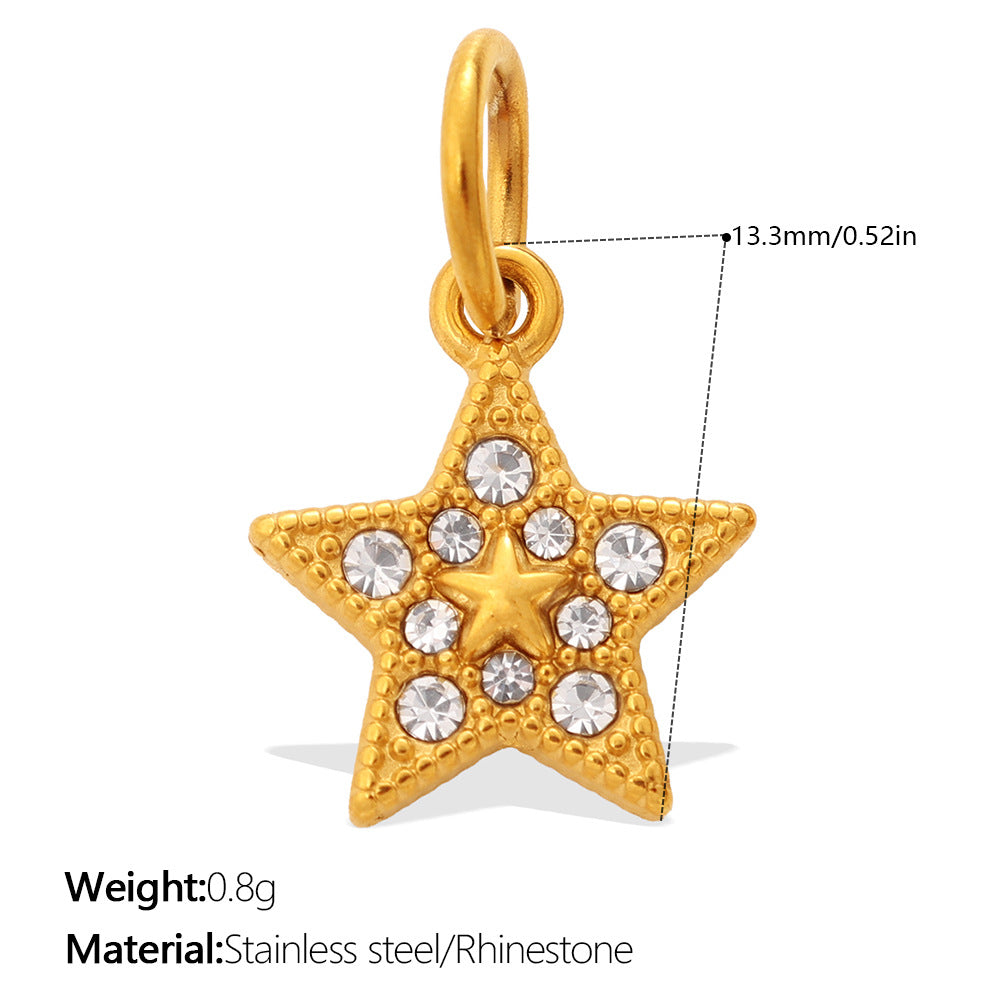 Wholesale Star Moon Angel Diamond Set Necklace Pendant Accessories