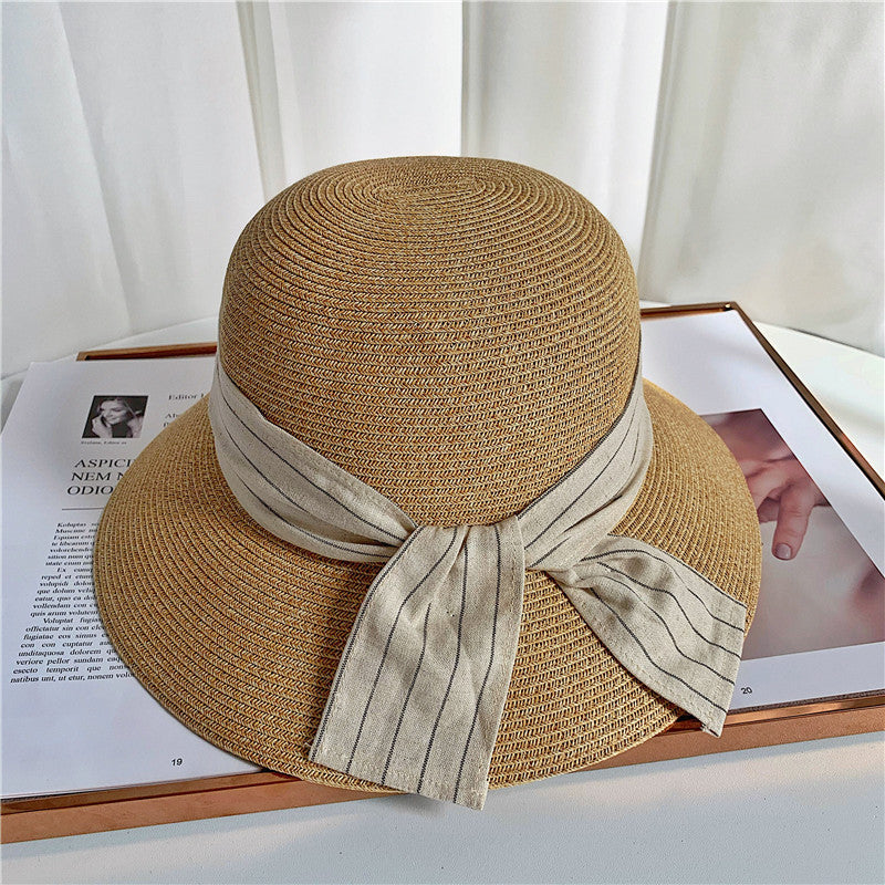 卸売リボン大きなつばの帽子麦わら帽子