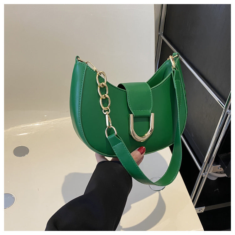 Wholesale Trendy Fashion Simple Texture One-shoulder Underarm Moon Bag